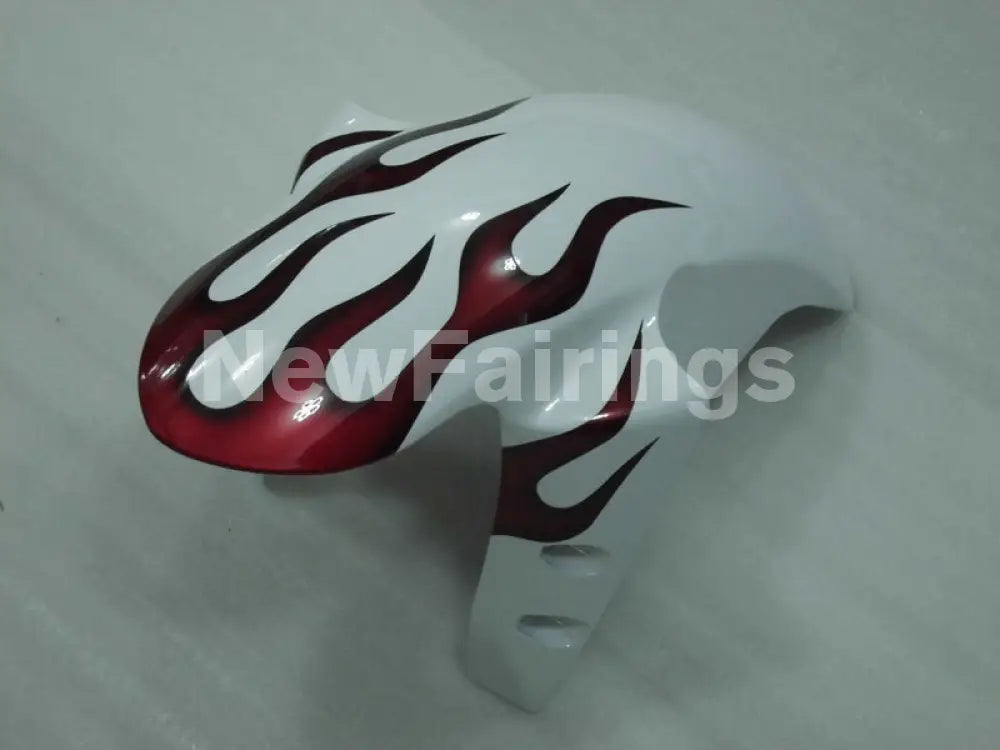 White and Red Flame - YZF-R1 04-06 Fairing Kit - Vehicles &