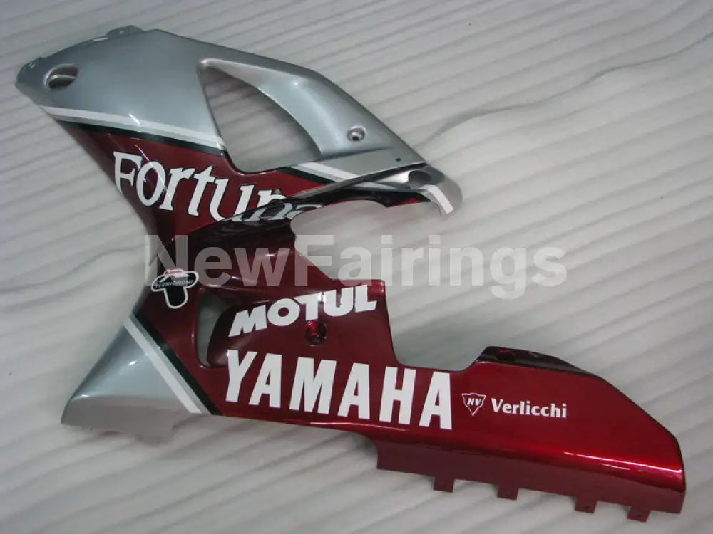 Wine Red and Silver Fortuna - YZF-R1 00-01 Fairing Kit