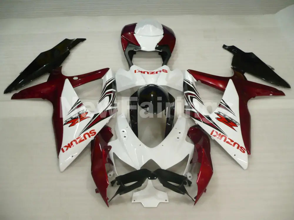 Wine Red and White Black Factory Style - GSX-R600 08-10