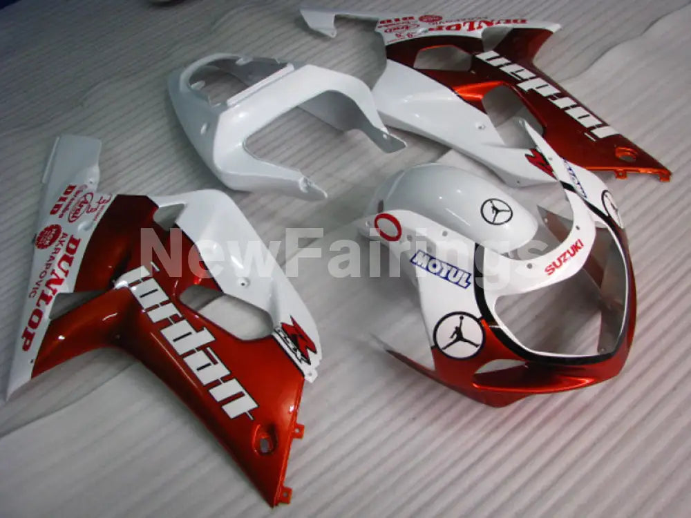 Wine Red and White Jordan - GSX-R600 01-03 Fairing Kit -