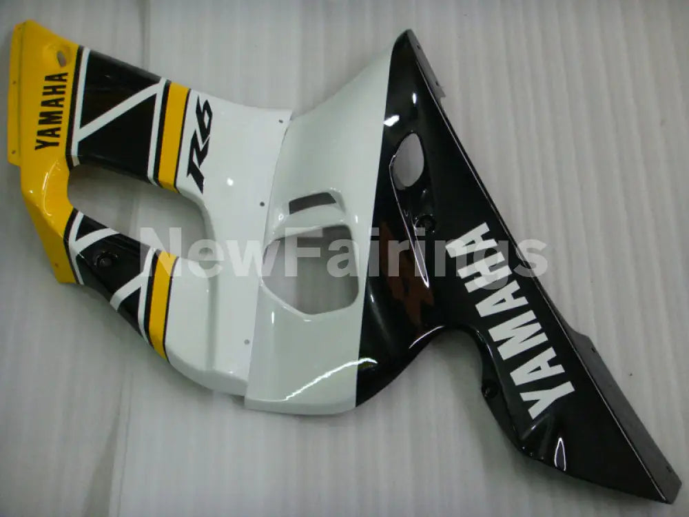 Yellow and Black White Factory Style - YZF-R6 98-02 Fairing Kit Vehicles & Parts > Vehicle Parts & Accessories > Motor