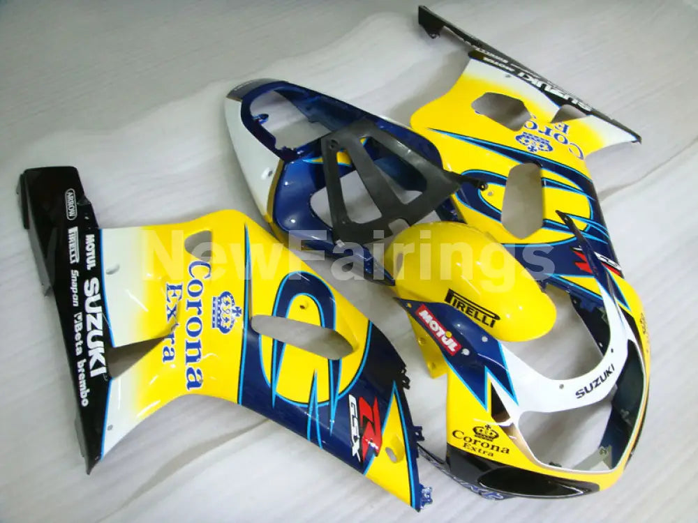 Yellow and Blue Corona - GSX-R600 01-03 Fairing Kit -